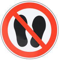 Bord Hier niet lopen/stilstaan, zelfklevend - Manutan Expert