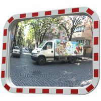 Verkeersspiegel rechthoekig met rood/wit rand - Relexim