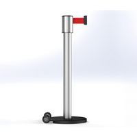 Afzetpaal Storetrac geanodiseerd trekband 10 m - met wielen - Beltrac