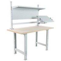 Montagetafel verstelbaar met legbord en arm - 500 kg - Manutan Expert