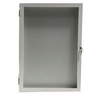 Buitenvitrine met draaideur - aluminium achterwand - wit frame - AME