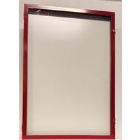 Buitenvitrine met draaideur - Aluminium achterwand - Rood frame - AME