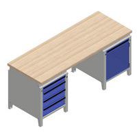 Werkbank met ladeblok en laden - Multiplex - Manutan Expert