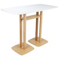 Hoge vergadertafel - Woody 6 persoons met glad blad - Manutan Expert