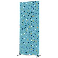 Scheidingswand Textiel Deco Dubbelzijdig Stippen blauw