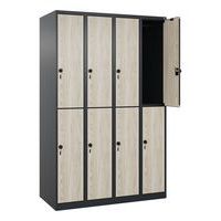 Garderobekast met 2 niveaus Evolo Plus - 8 vakken - C+P