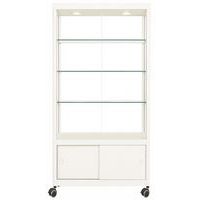 Vitrinekast met onderkast met wielen - 95x50x200 cm - Sarazino