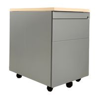 Ladeblok verrijdbaar - 2 laden - Grijs en hout - Haworth - refurbished