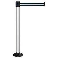 Afzetpaal met uittrekbare Zwart-zilveren band 5 m - Magnetische sokkel