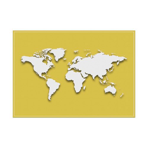 Placemat Wereldkaart geel