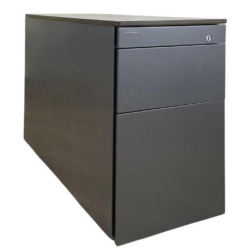 Gereviseerd verrijdbaar ladeblok - 3 laden - Donkergrijs