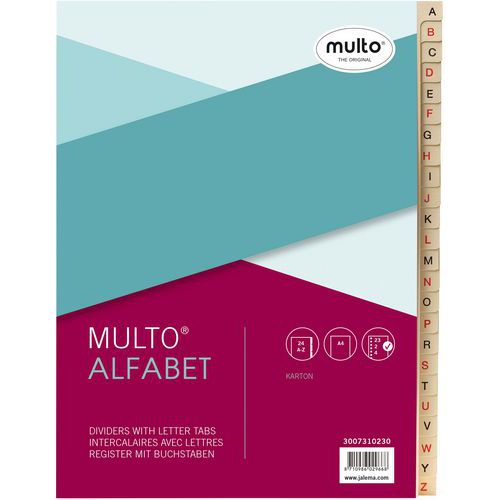 Tabblad Multo karton A-Z met index: 23-gaats