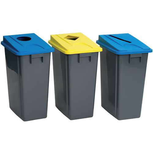 Afvalbak voor afvalscheiding 60 of 80 L inclusief deksel - Manutan Expert