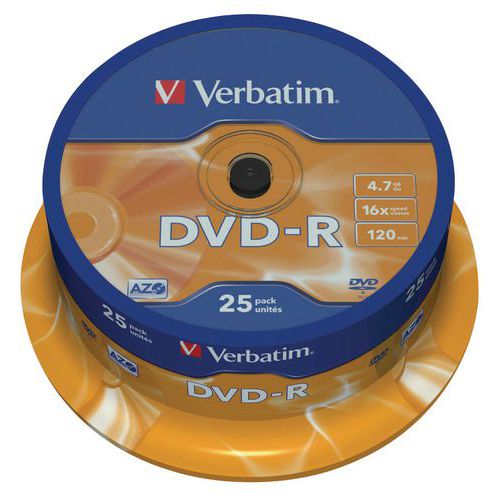 DVD-R - Matt Silver 16X - set van 25 Verbatim