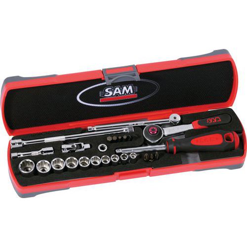 Koffer 1/4 met 26 gereedschappen in mm - SAM Outillage