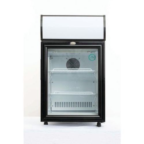 Display koelkast wit, zwarte deur - 50L - display LED - Exquisit