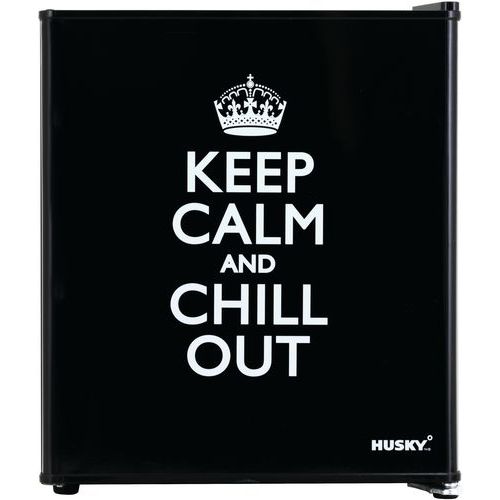 Mini koelkast zwart keep calm design - Husky