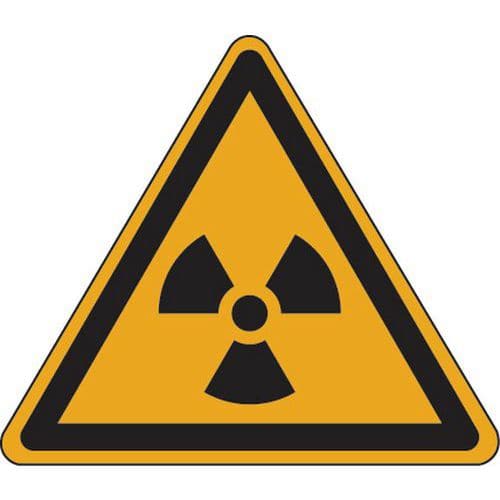 Waarschuwingsbord - Radioactief materiaal of ioniserende straling - Zelfklevend