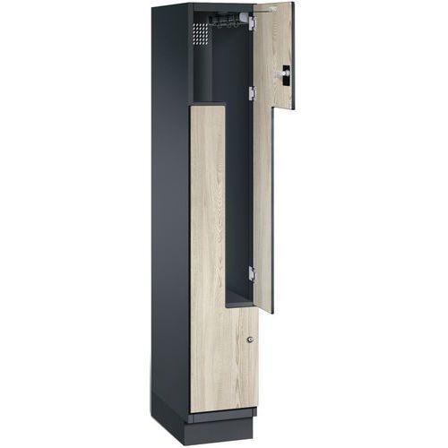 Garderobekast deur L hout - 2 tot 6 vakken breedte 150 mm - Op voet