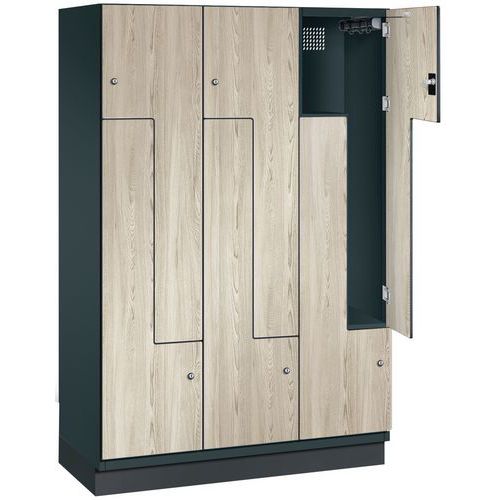 Garderobekast deur L hout - 2 tot 6 vakken breedte 200 mm - Op voet