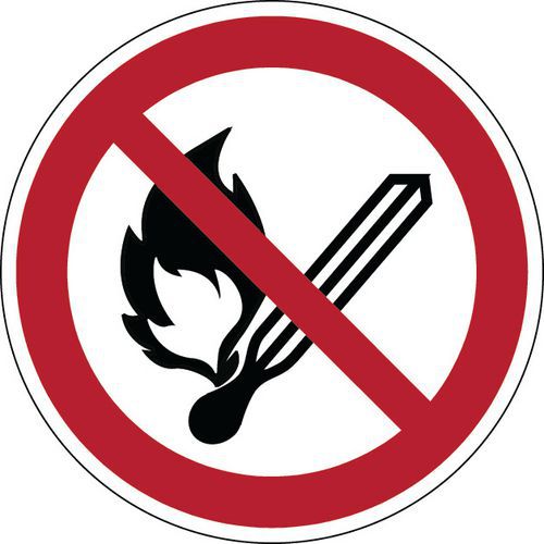 Rond verbodsbord - Open vuur verboden - Hard