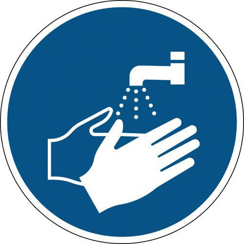 Gebodsbord - Handen wassen - Hard