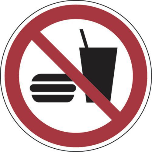 Verbodsbord - Eten en drinken niet toegestaan - Aluminium rond