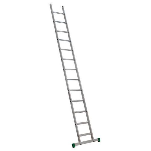 Enkelvoudige aluminium ladder Prima - 11 tot 19 treden - stabilisatiestang - Facal