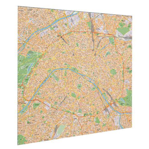 Administratieve kaart van Parijs, magnetisch 110 x 110 cm