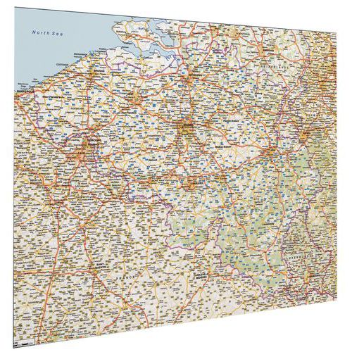Wegenkaart België en Luxemburg, magnetisch, 110x130 cm