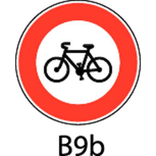 Signaalbord - B9b - Verboden toegang voor bestuurders van fietsen