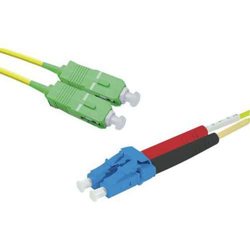 Kabel Duplex draadbrug OS2 SC-APC/SC-UPC geel 10 m
