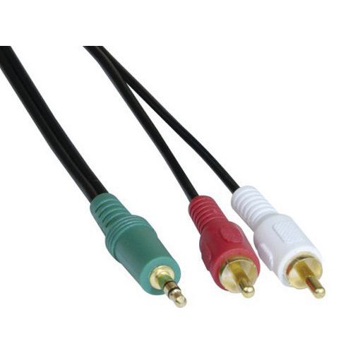 Kabel stereo 2xRCA 3.5 mm stereo jack PC99 adapter 3 m
