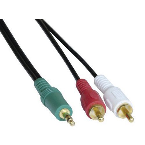 Kabel stereo 2xRCA 3.5 mm stereo jack PC99 adapter 5 m