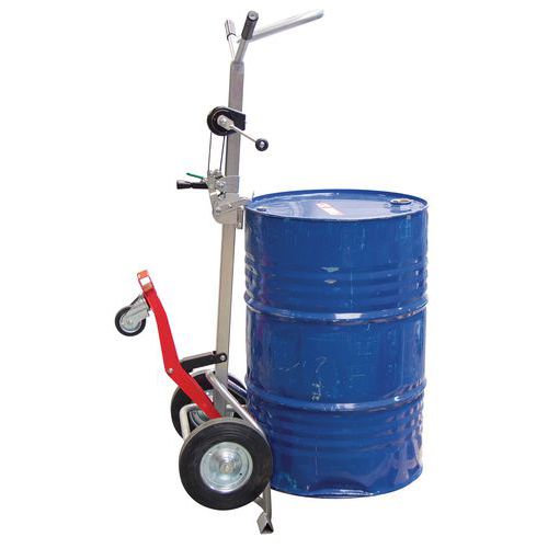 Stalen steekwagen voor vaten 350 kg - Rubberen wiel