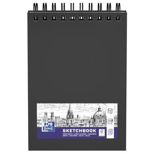 Schetsboek Oxford Art integraal 100 p. 100 g zwart - Oxford