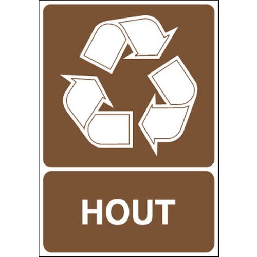 Signaalbord voor afvalscheiding - Hout