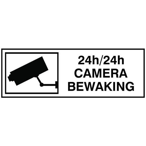 Informatiebord - 24h/24h camerabewaking - Zelfklevend