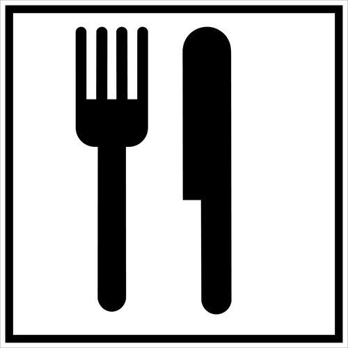 Signaleringspictogram zwart en wit - Zelfklevend - Restaurant