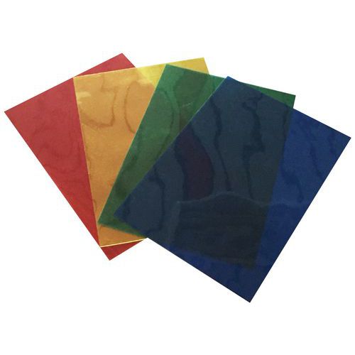 Bindomslagen, transparant, gekleurd A4-formaat - Set van 100
