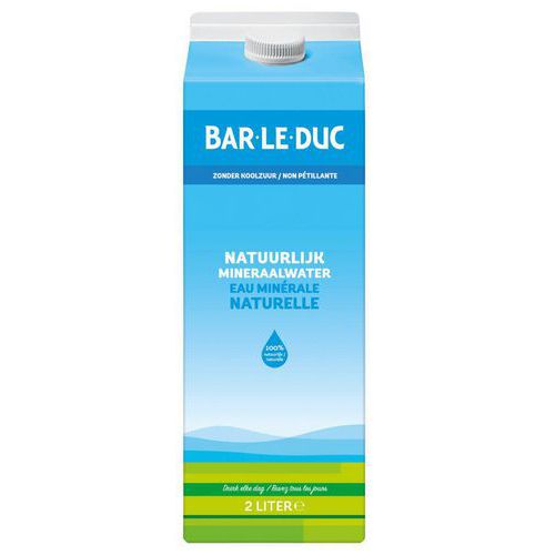 Natuurlijk mineraalwater Koolzuurvrij – Kartonverpakking van 2L  Bar-Le-Duc