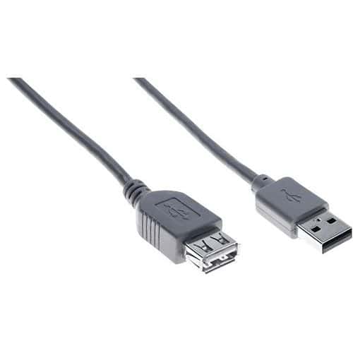 Verlengkabel USB 2.0 A en A grijs eco- 1,0 m