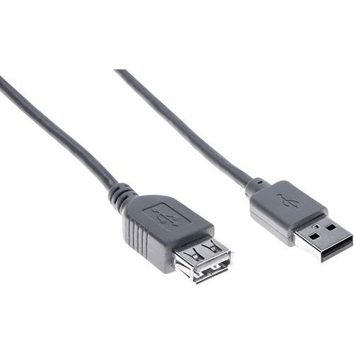 Verlengkabel USB 2.0 A en A grijs eco - 1,8 m
