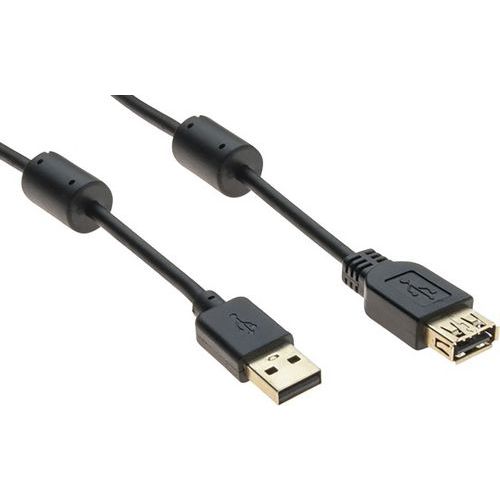 USB 2.0-kabel type A en B met zwarte ferrieten - 1,0 m