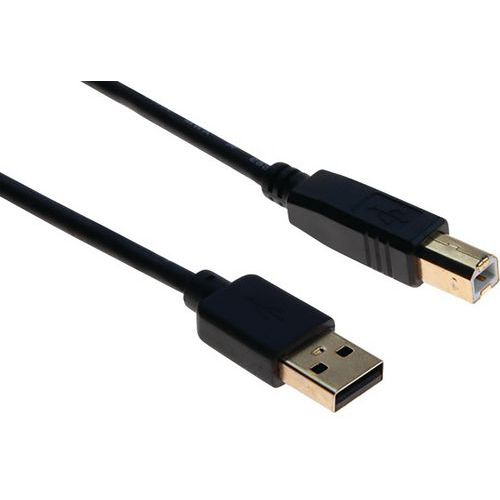 USB 2.0-kabel type A en B met zwarte ferrieten - 5,0 m