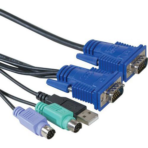 Combinatiekabel Kvm-switch VGA/PS2+USB - 1.8 m DEXLAN