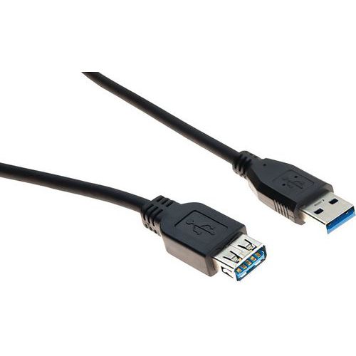 Verlengkabel USB 3.0 type A en A zwart - 5 m