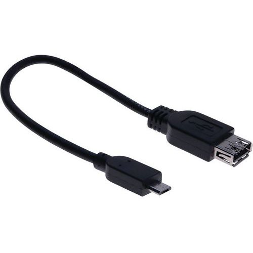 Kabel USB OTG 2.0 micro B en type A (m/v) zwart
