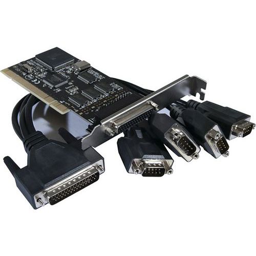 PCI kaart 4 p. serie DB9+1 p.parallel Std+Low Profile DEXLAN