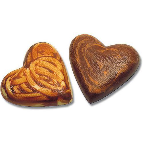 Chocoladeplaat met 2 uithollingen voor 2 korrelig hart - Matfer
